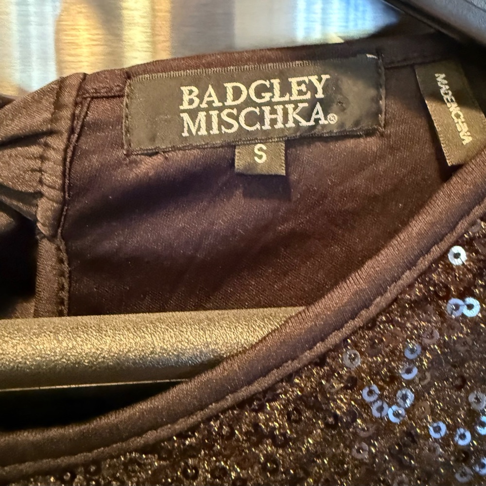Badgley Mischka Black Sequin Blouse. NWOT - Picture 5 of 6